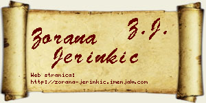 Zorana Jerinkić vizit kartica